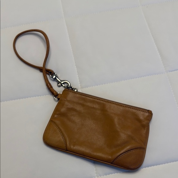 Coach Tan Leather Wristlet - Picture 2 of 5